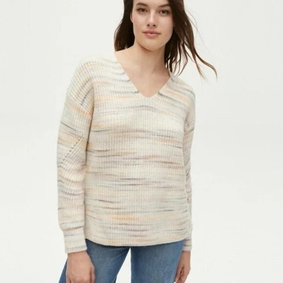 Michael Stars Rainbow Comb Autumn Pullover Spacedye Sweater Size 2X NWT - Picture 1 of 9